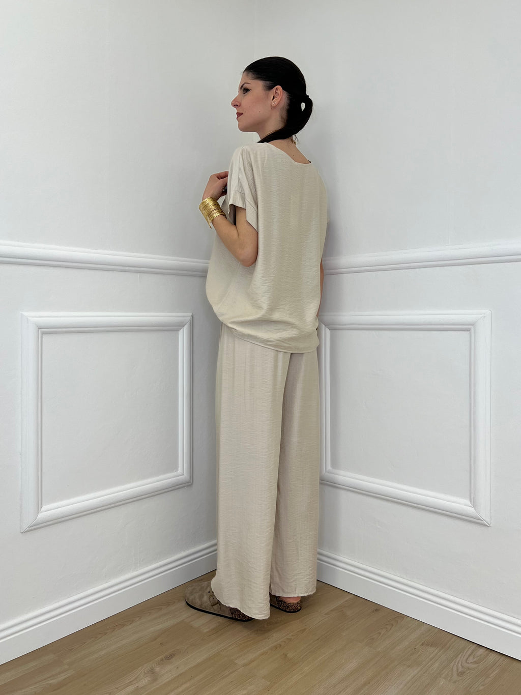 Completo Froissé In Viscosa 8262 Ecru