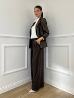 Faux Leather Jacket 25330 Brown