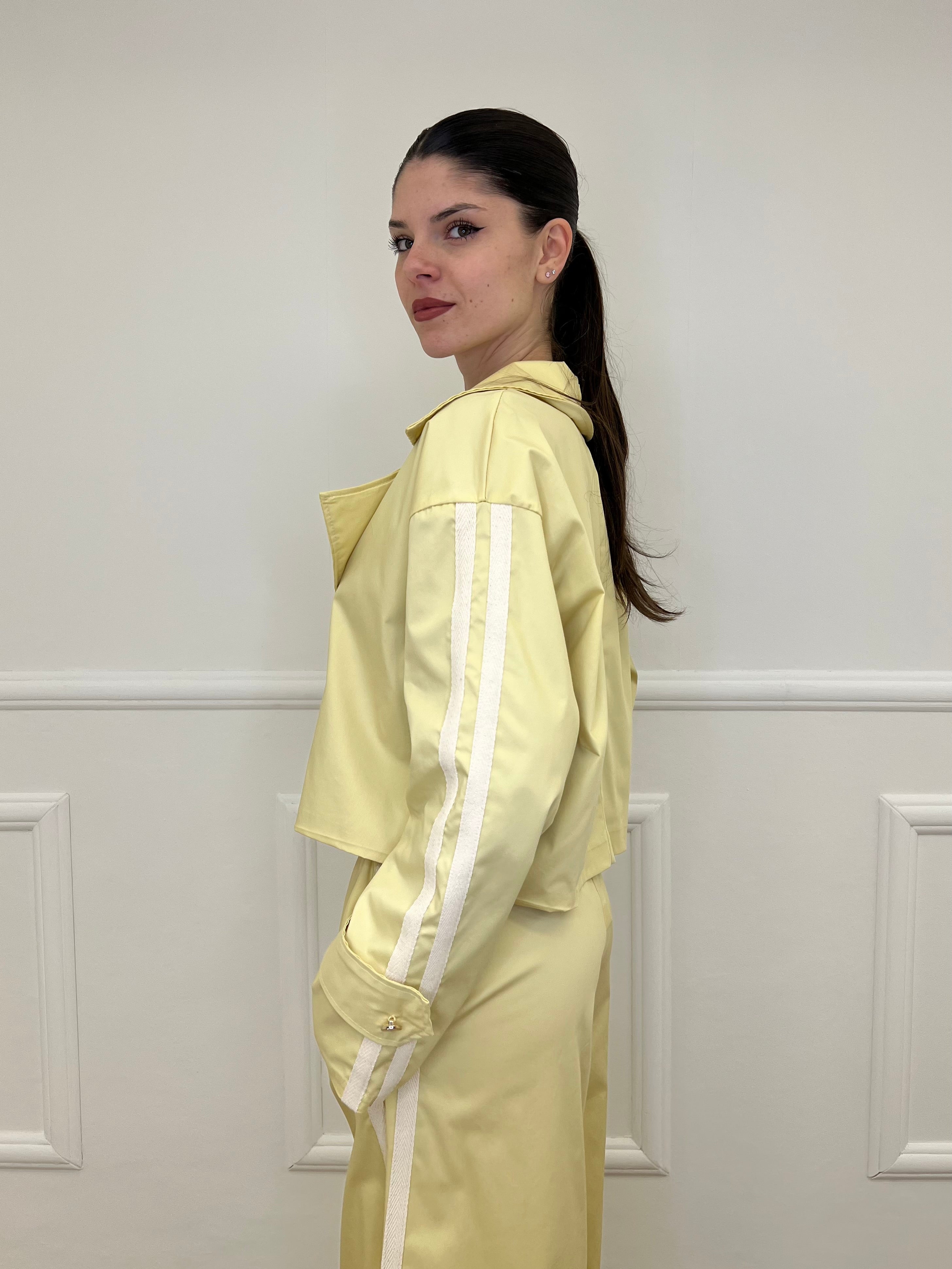 Trench Crop Doppiopetto Bande 7803 Giallo