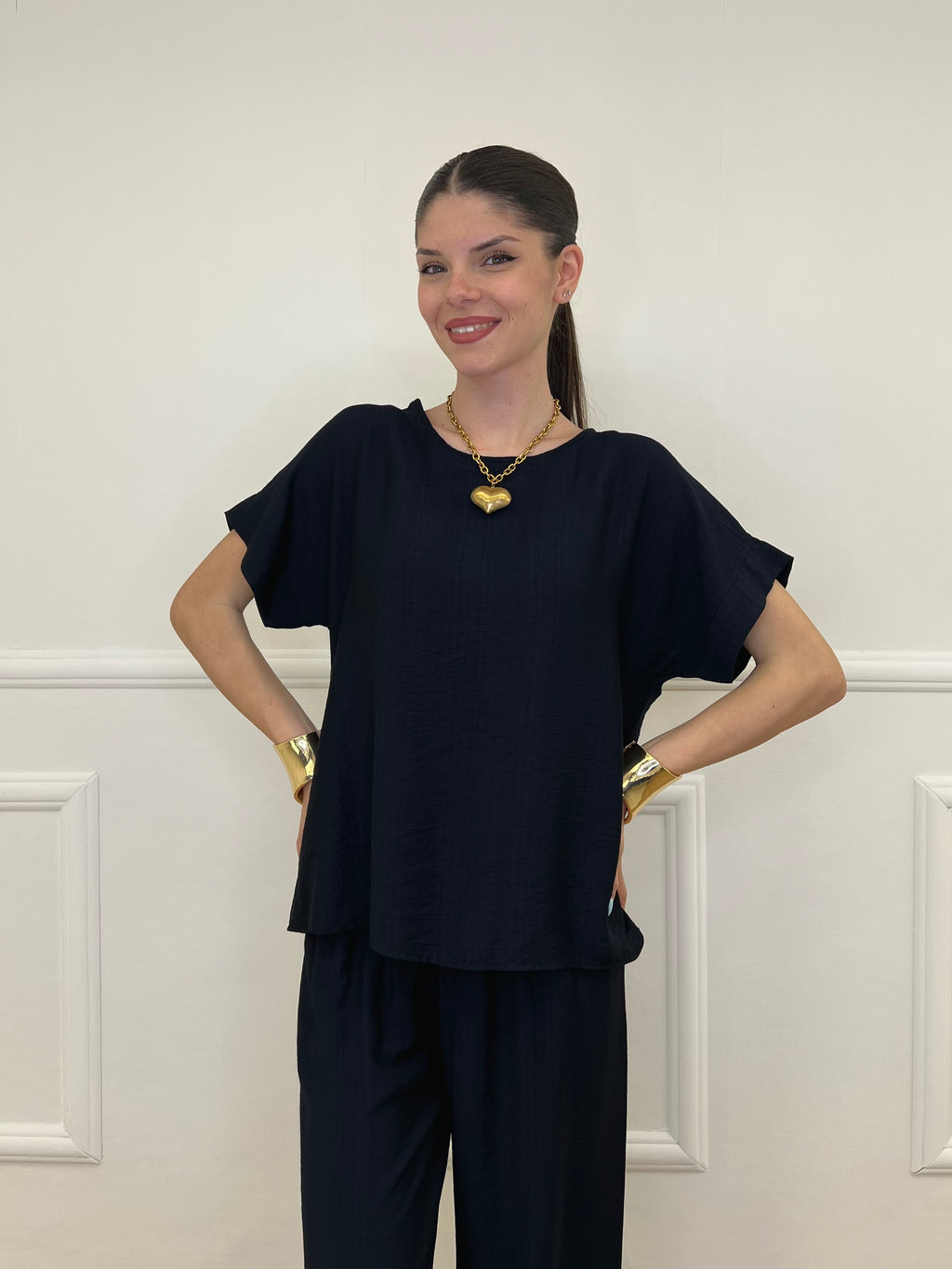 Completo Froissé In Viscosa 8262 Blu