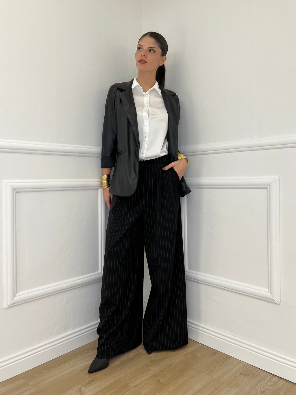 Pantalone Gessato 7158 Nero