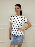 Maglia Over Pois A4305 Blu