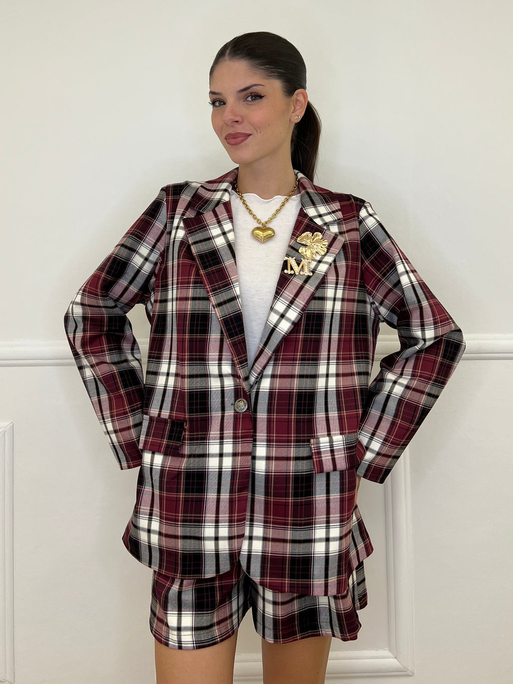 Completo Shorts A6964 Burgundy