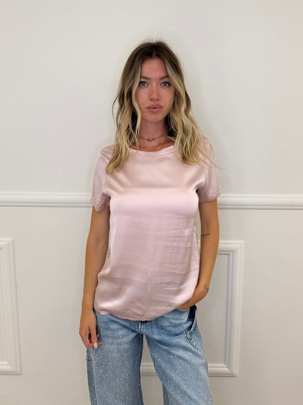 T-shirt In Raso 5055 Rosa