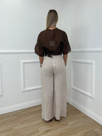 Camicia Tasca Paillettes 672-150 Marrone