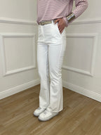 Pantalone Flare Cintura 26513 Bianco