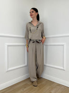Camicia Fluida Strop 26081 Taupe