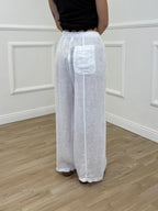 Pantalone Balloon 100% Lino 825699 Bianco