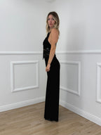 Top Halter Pizzo Alamari 1605 Nero