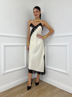 Abito Asimmetrico Pizzo 19690 Panna