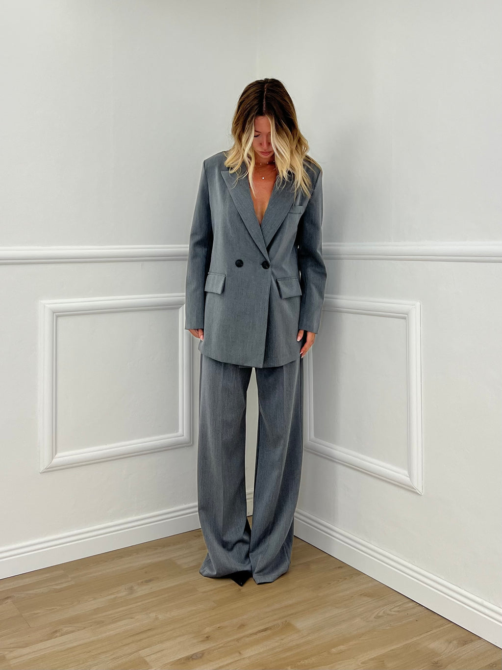 Blazer Doppiopetto Oversize 2412 Grigio