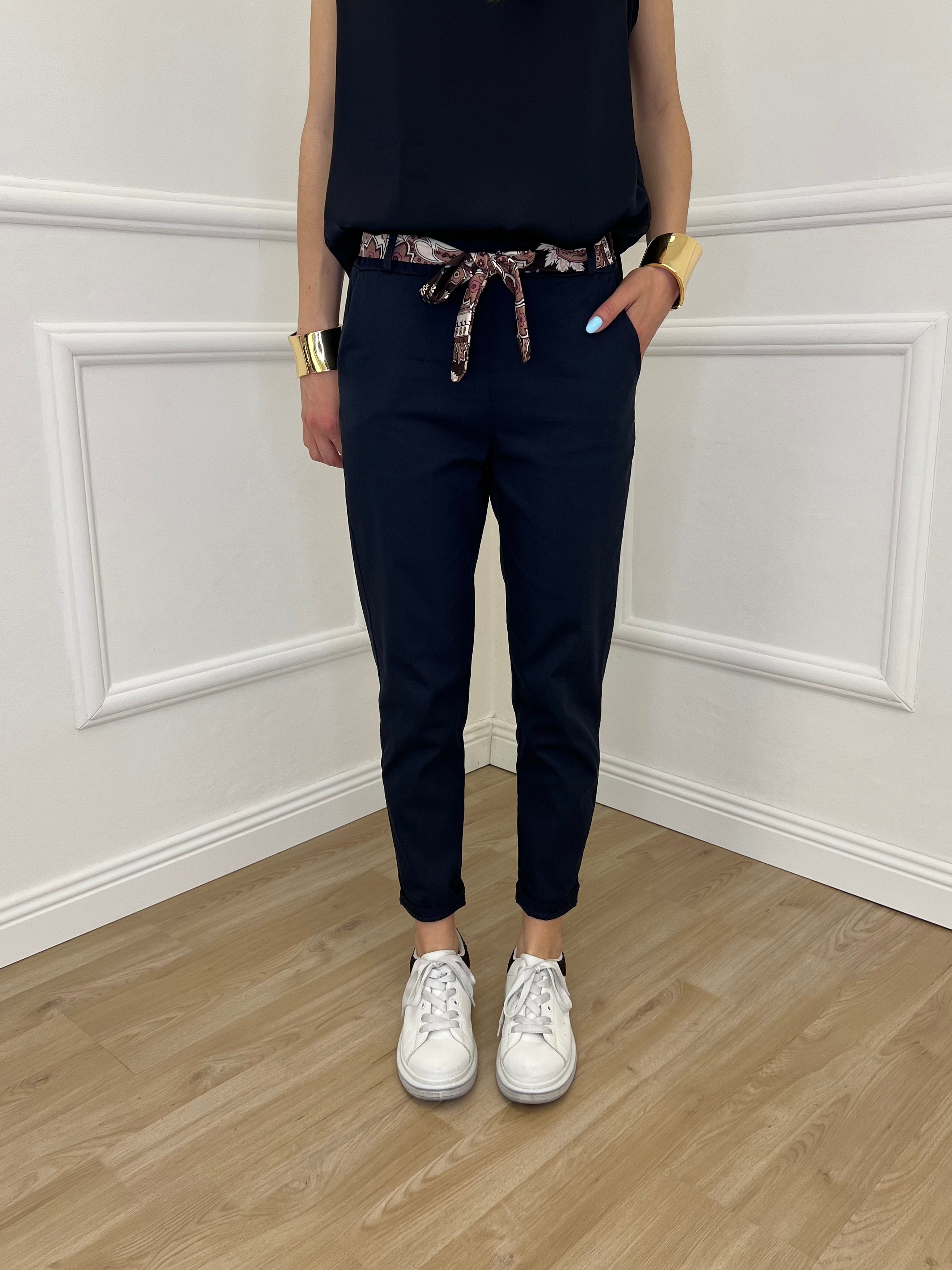 Pantalone Cotone Fusciacca 1508 Blu