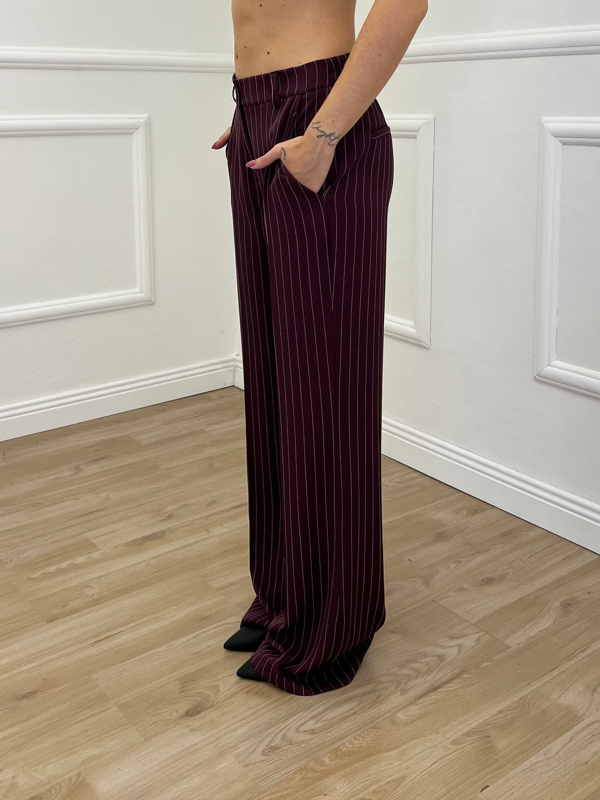 Tailleur Gessato Monopetto 83459 Burgundy