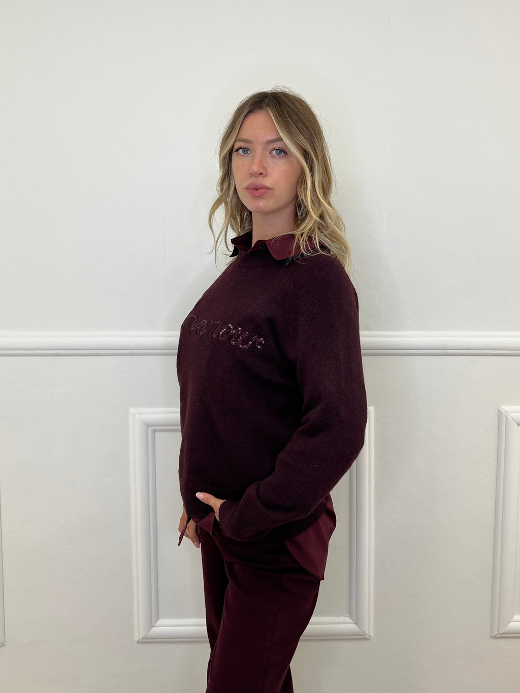 Pullover Mon Amour NZ5583 Burgundy
