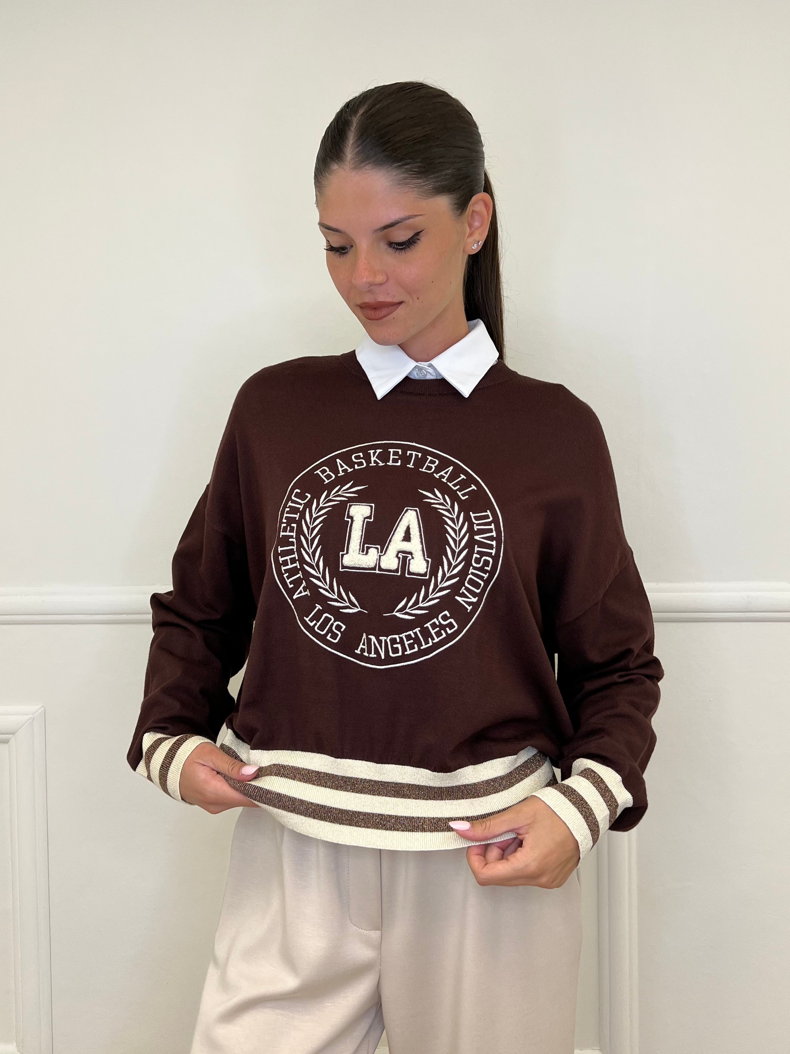 Maglia College Scatoletta BJ45 Caffè - Bazar Abbigliamento