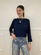 Maglia Barchetta Con Profili in Satin 43002