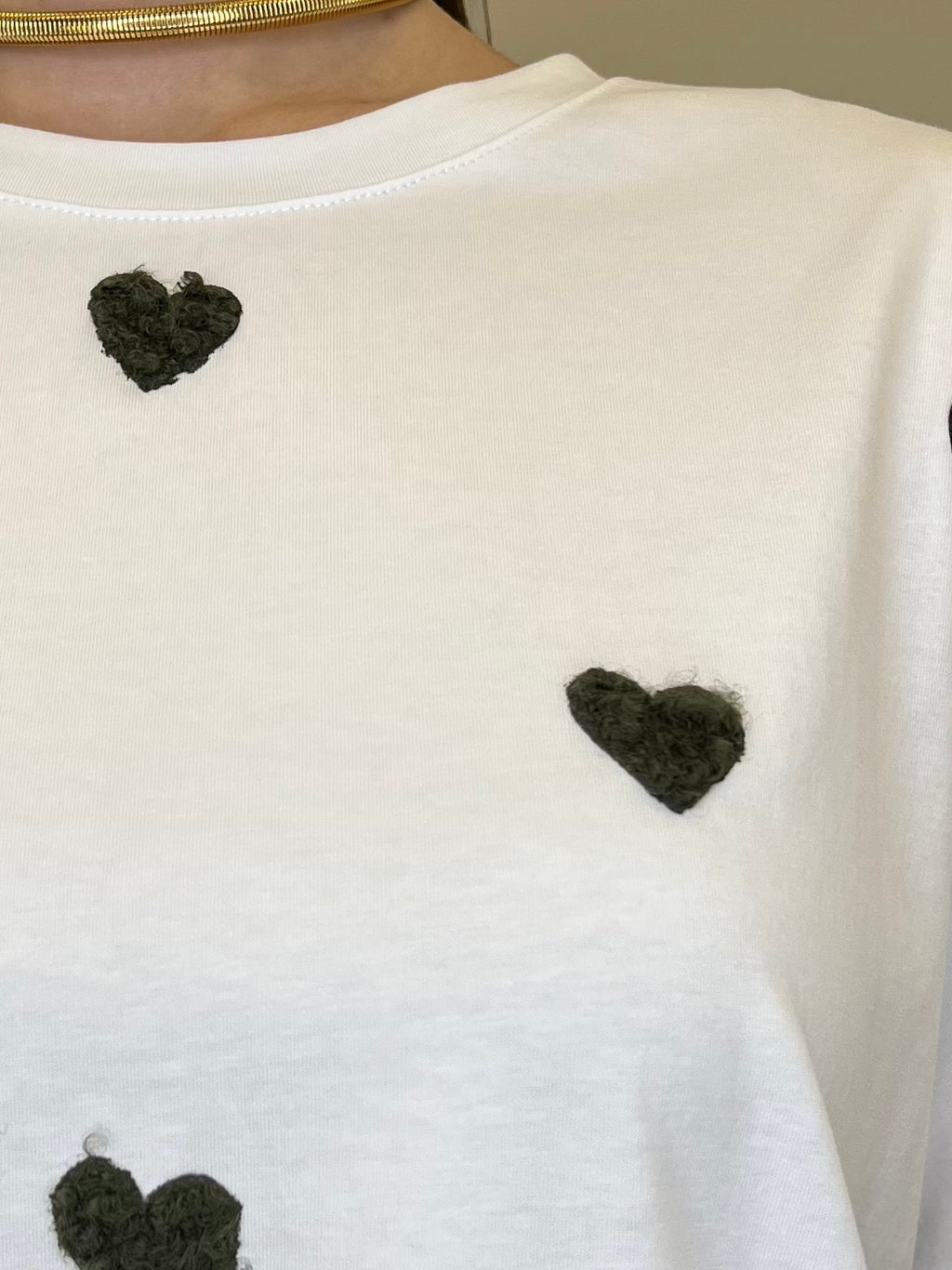 T-shirt Over Con Ricamo Cuori 12659