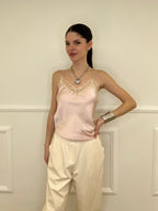 Top In Satin Con Pizzo 18673 Rosa