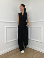 Completo Gilet Fiocco Crêpe 2852 Nero