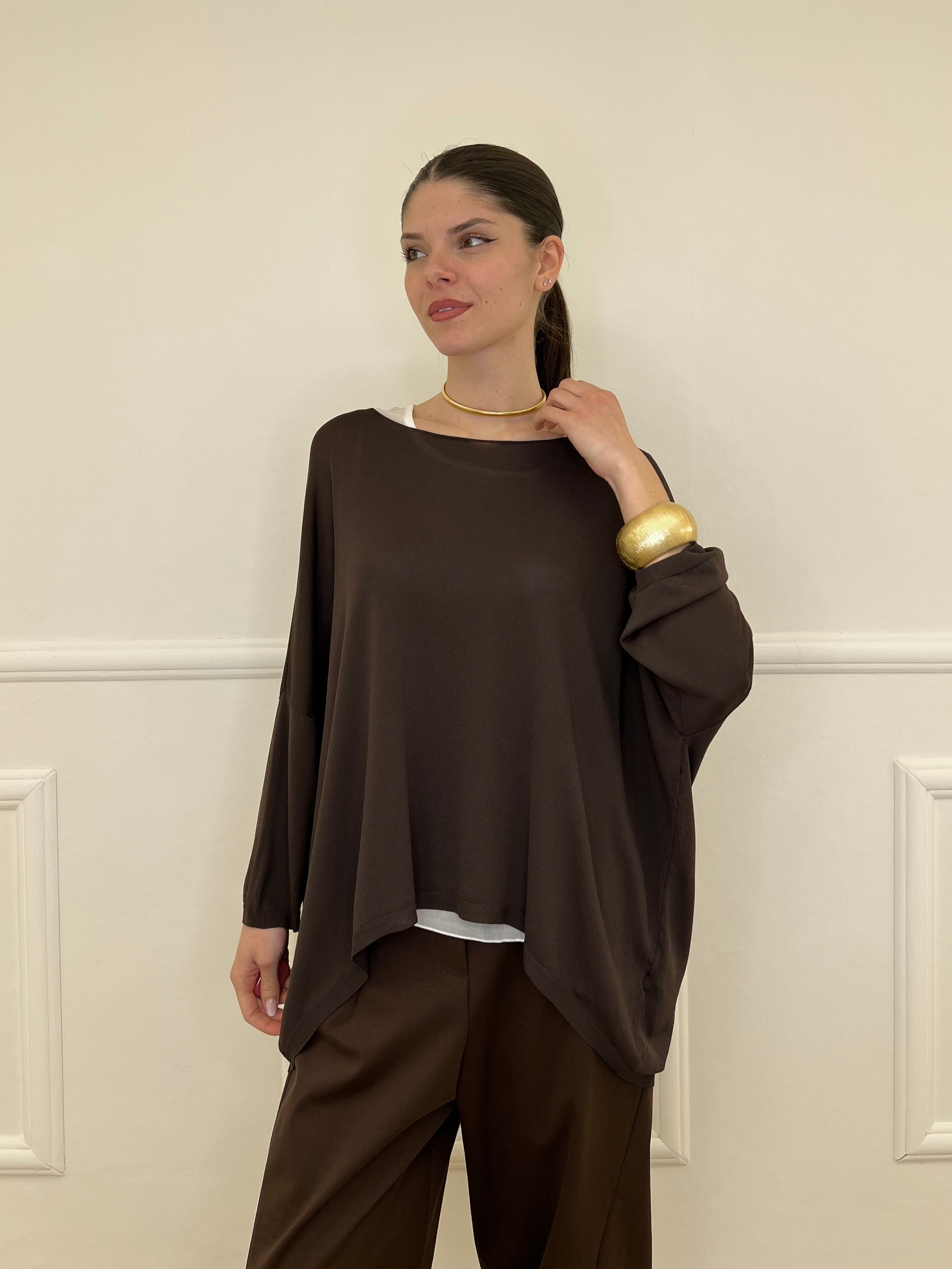 Twin Set Maxi Maglia e Canotta 53716 Moro