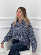 Camicia Over Check 17298 Blu