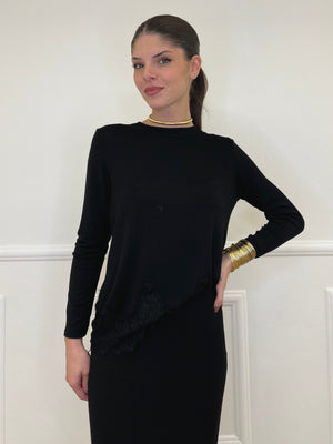 Maglia con Pizzo 60553 Nero