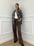 Pantalone Ecopelle 8043 Marrone