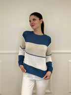 Maglia a Righe Profili 25031 Blu