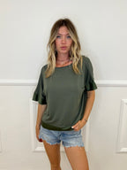 Maglia Profili Satin e Bottoni 26564 Verde
