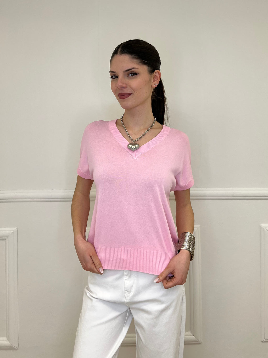 Maglia in Viscosa Scollo V 6269