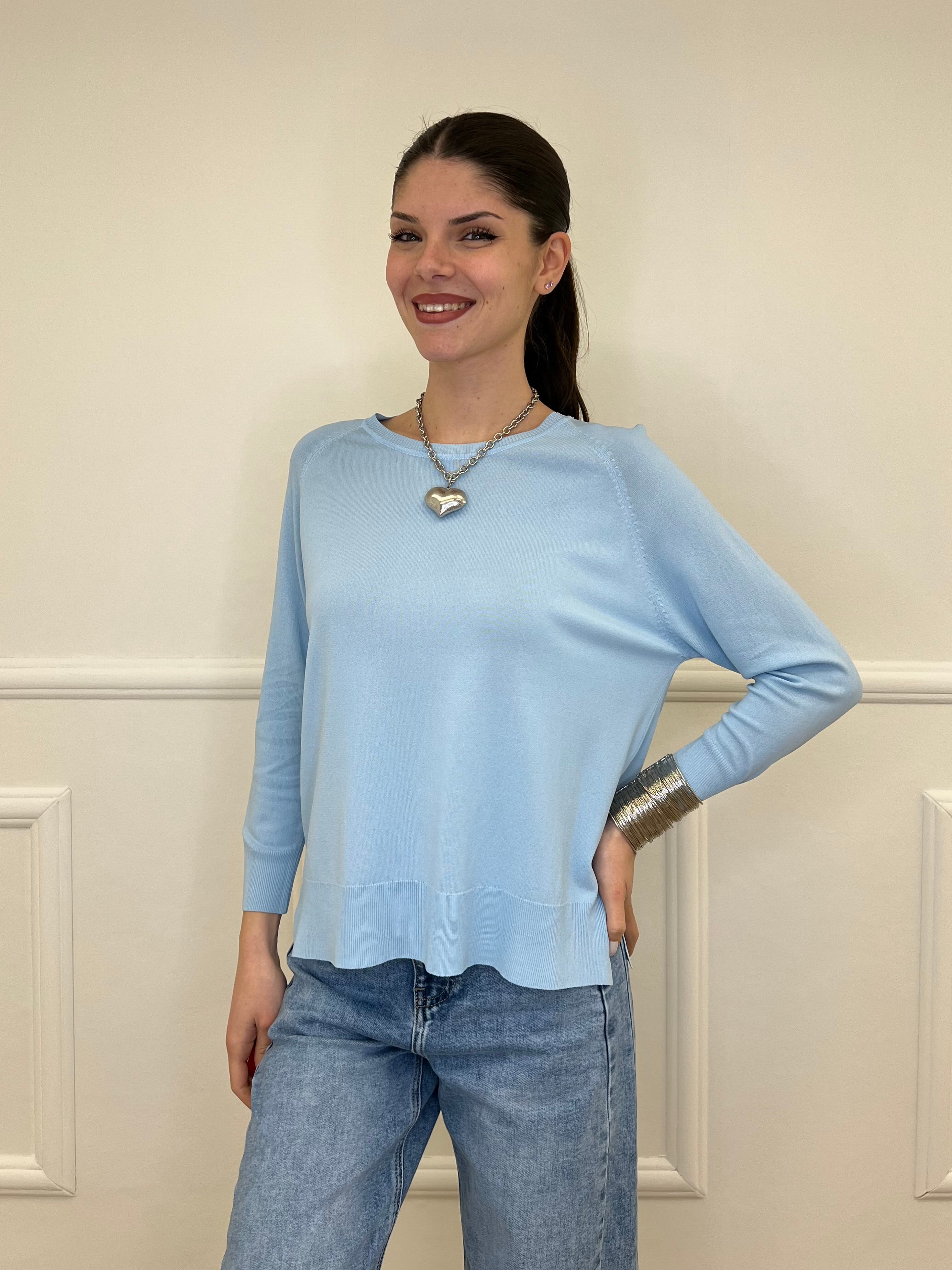 Maglia in Filo di Viscosa J185 Azzurro