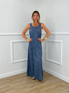 Vestito Viscosa Pois 765 Moro e Azzurro