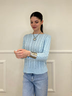 Maglia Trecce FE26122 Azzurro