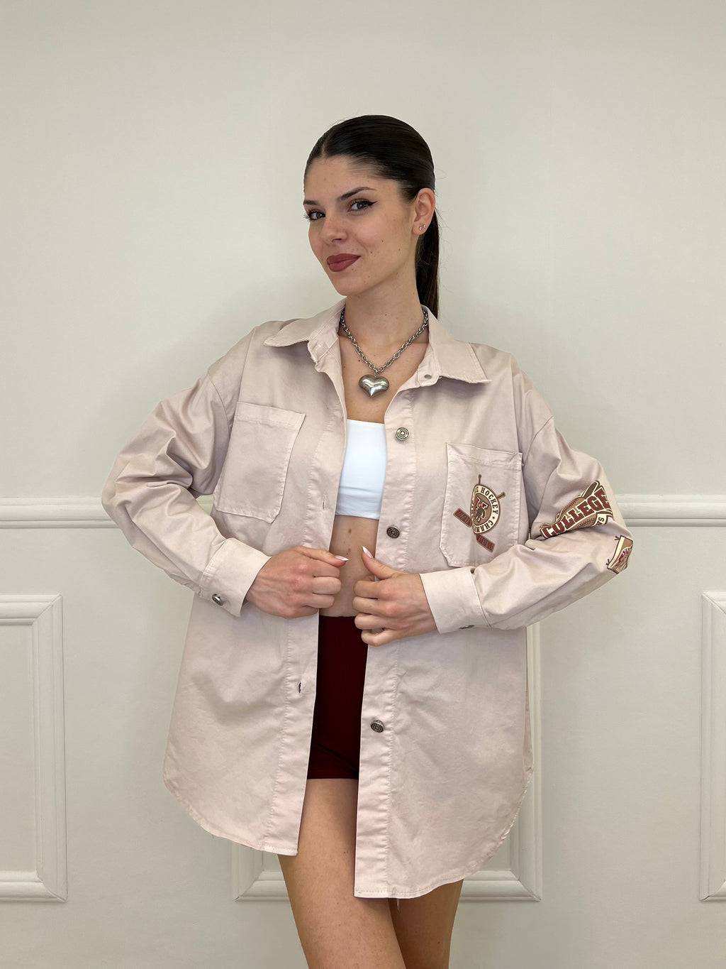 Giacca Camicia College 223606 Rosa