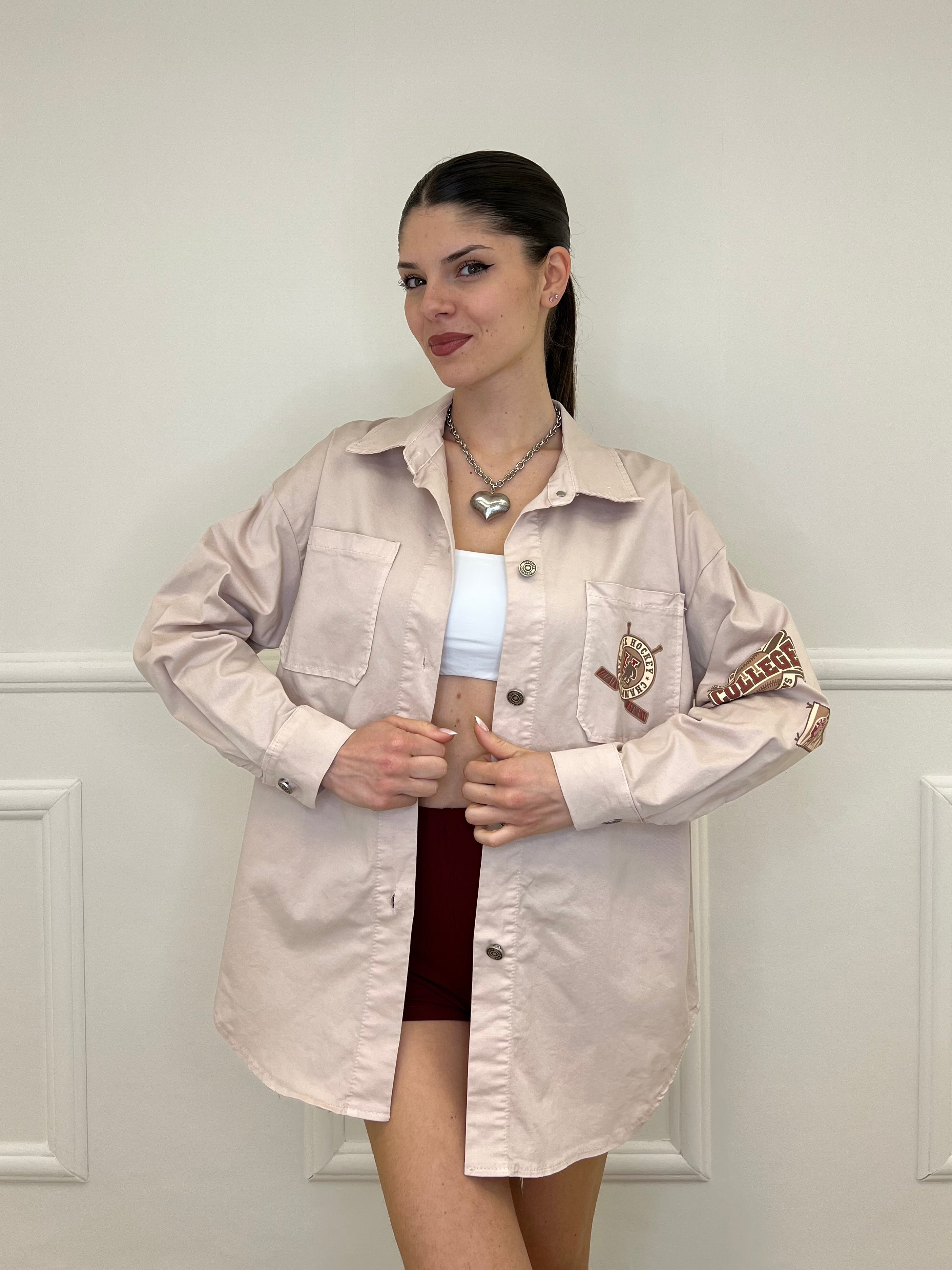 Giacca Camicia College 223606 Rosa