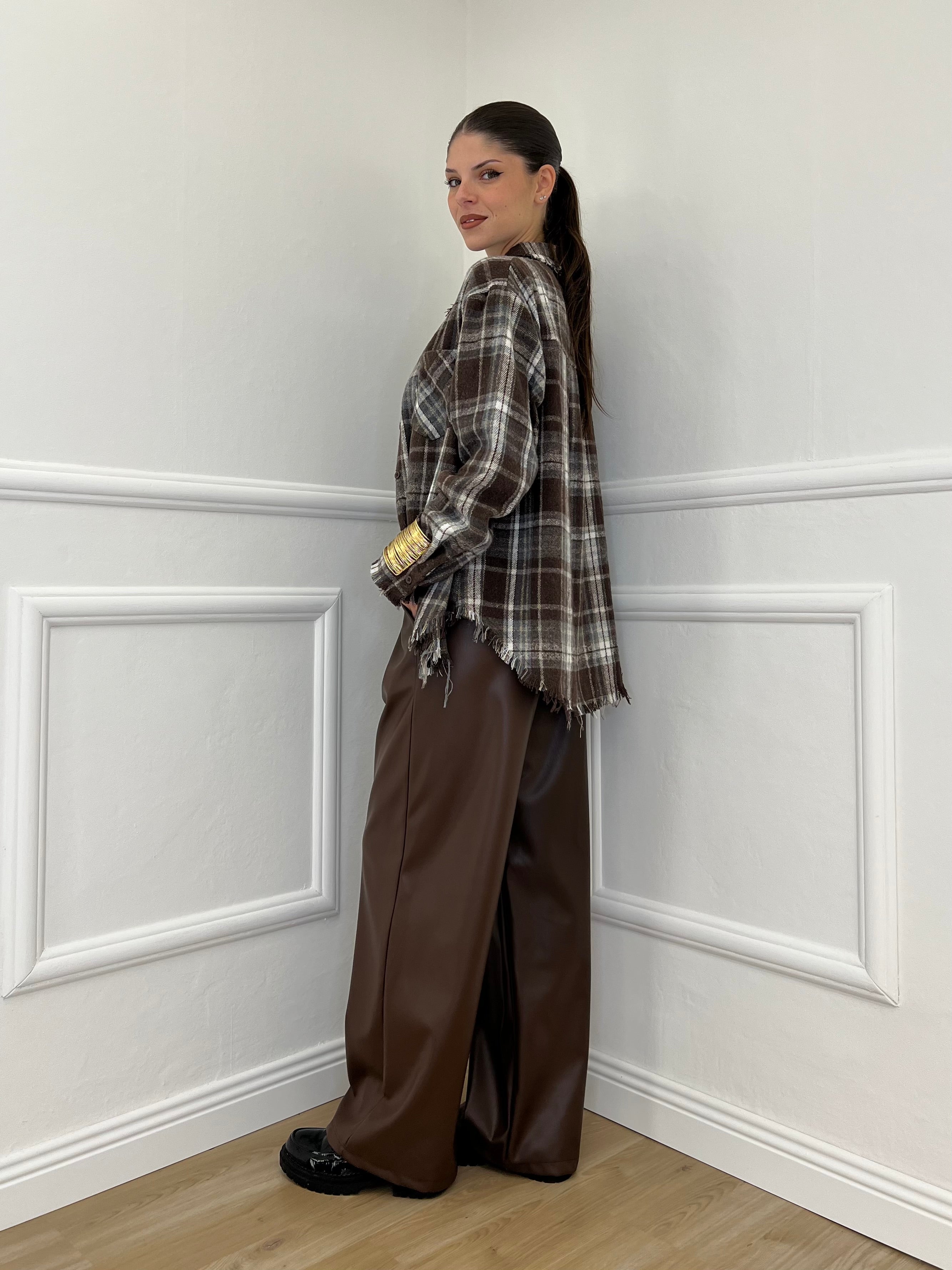 Pantalone Ecopelle 8043 Marrone