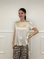 Maglietta In Raso Di Viscosa 82008 Écru