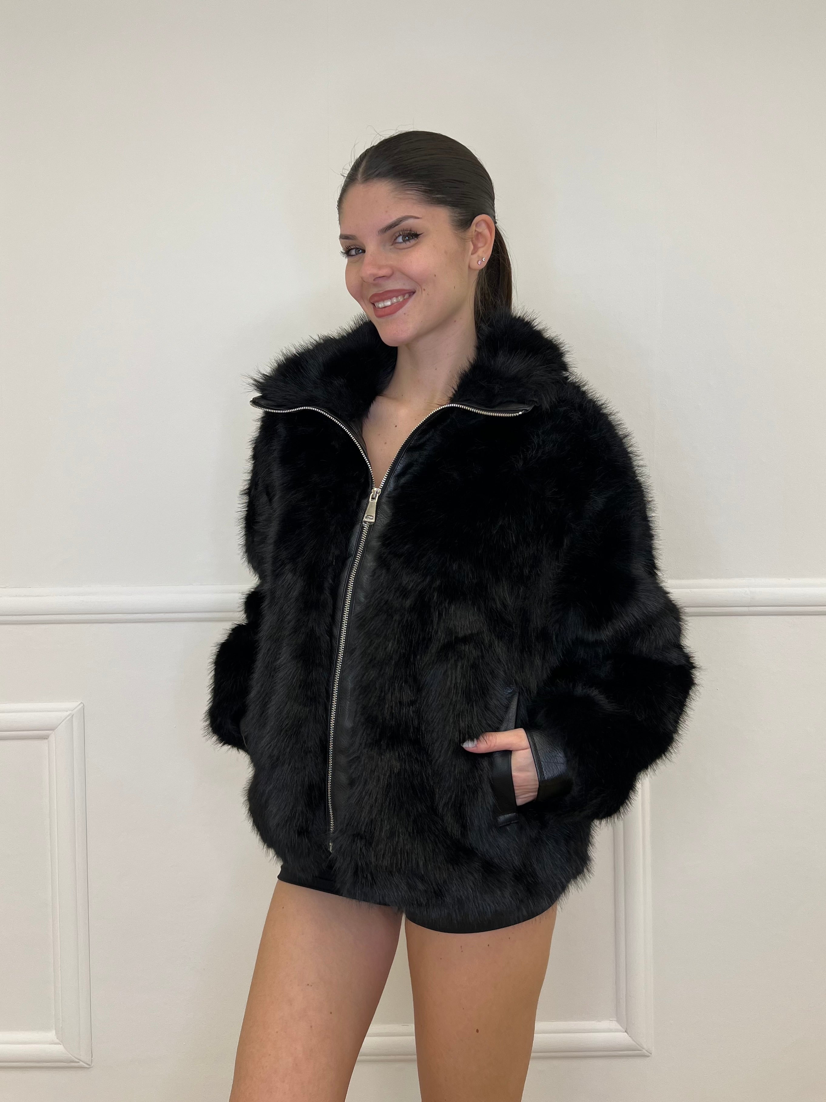 Pelliccia Interno Maculato SH1621 Nero