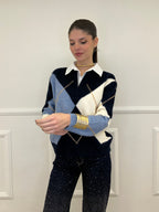 Maglia Camicia Losanghe 11116 Blu