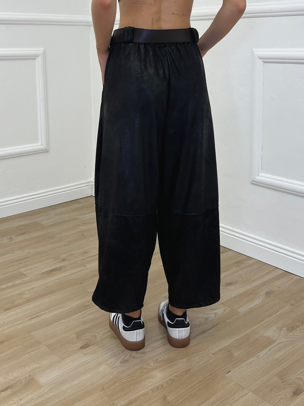 Pantalone Gaucho Baggy Used 4840 Nero