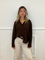 Camicia Scatoletta Cupro 82228 Marrone
