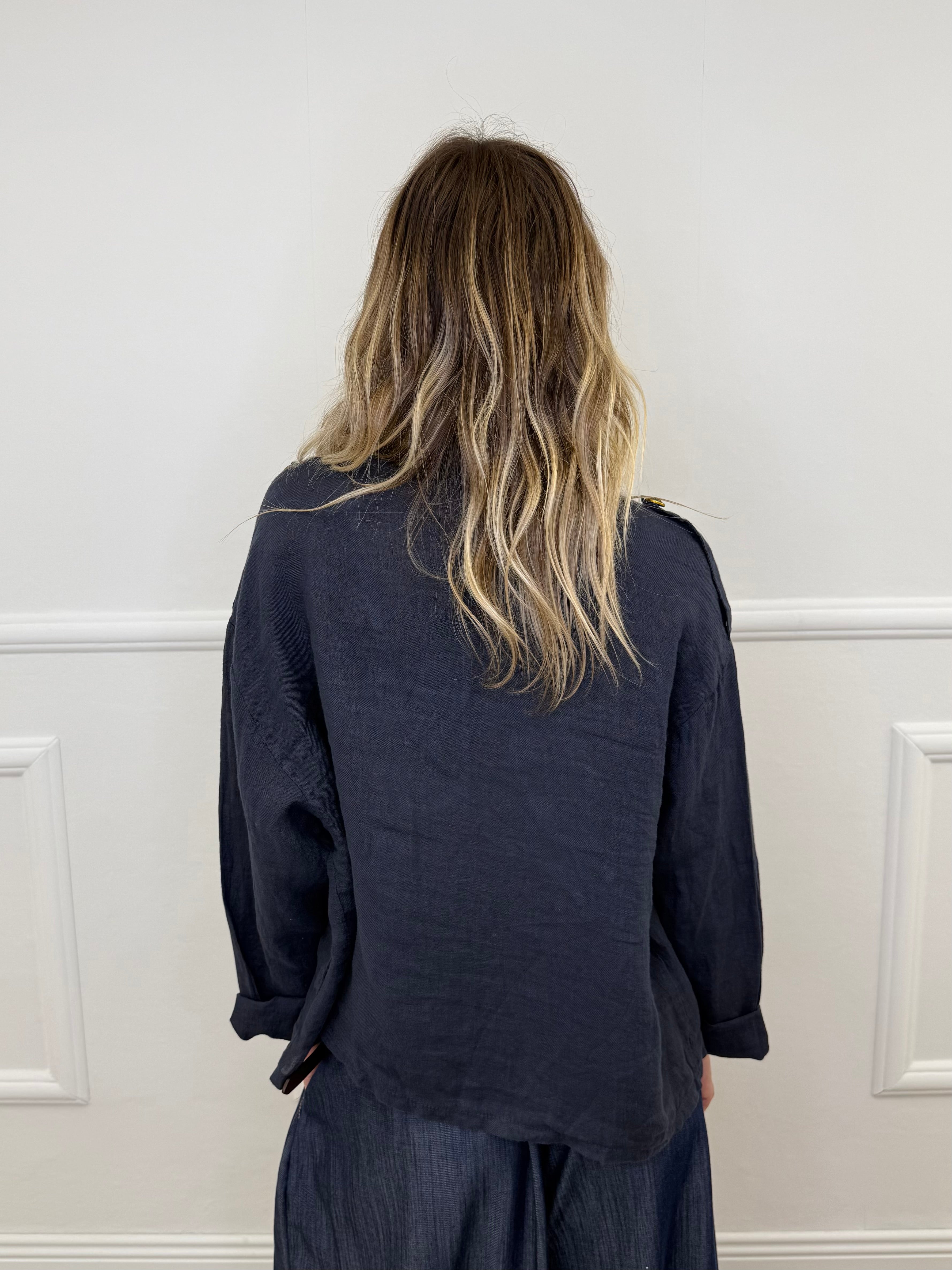 Giacca 100% Lino Alamari 926165 Blu