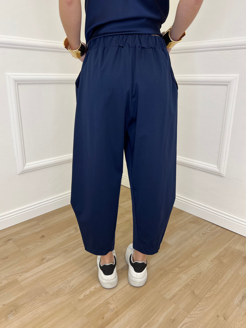 Pantalone Balloon Punto Milano 9516 Blu