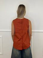 Blusa Popeline Bottoncini 2692 Mattone