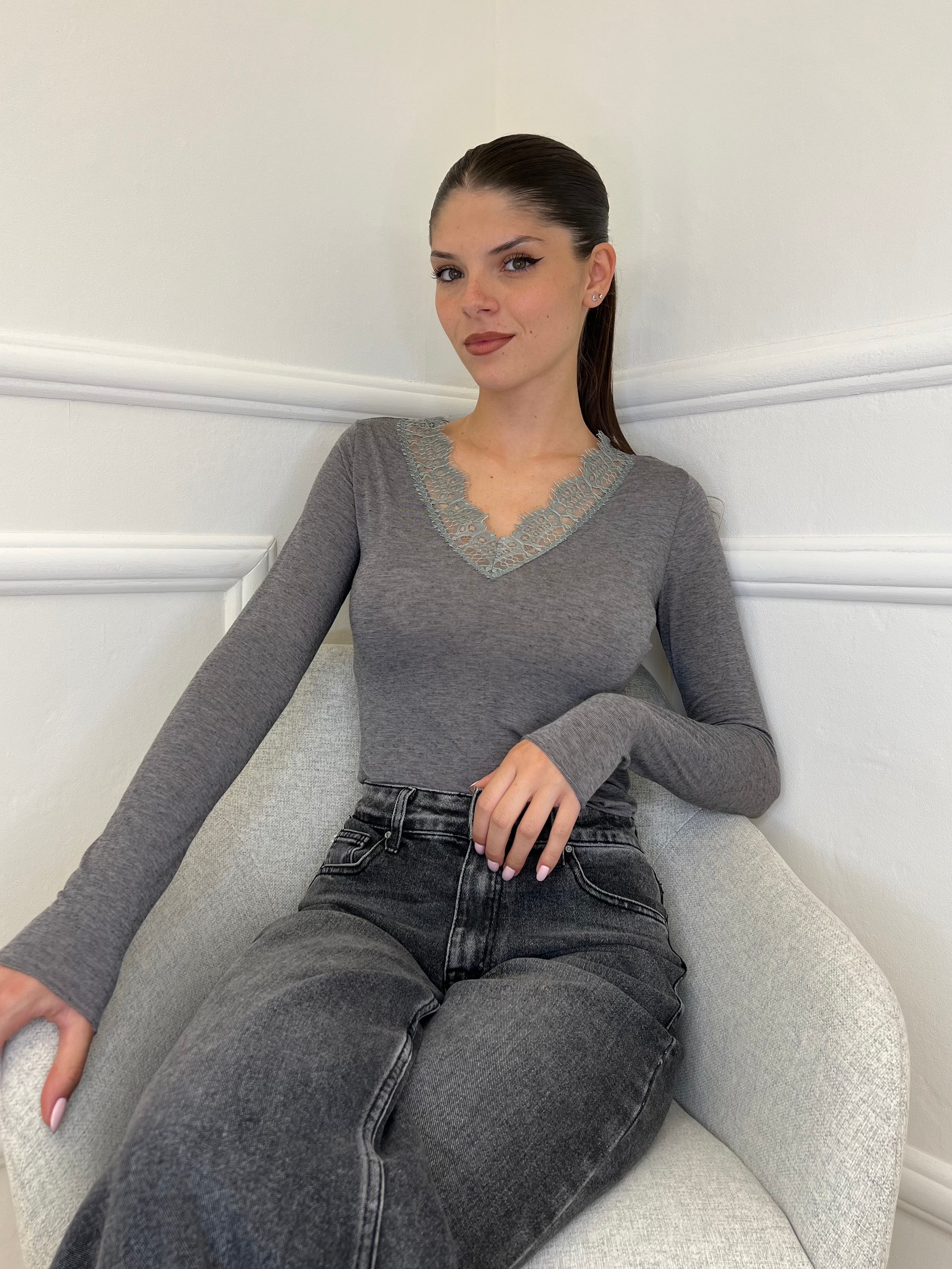 Maglia Light Cashmere Pizzo 26546A - Bazar Abbigliamento