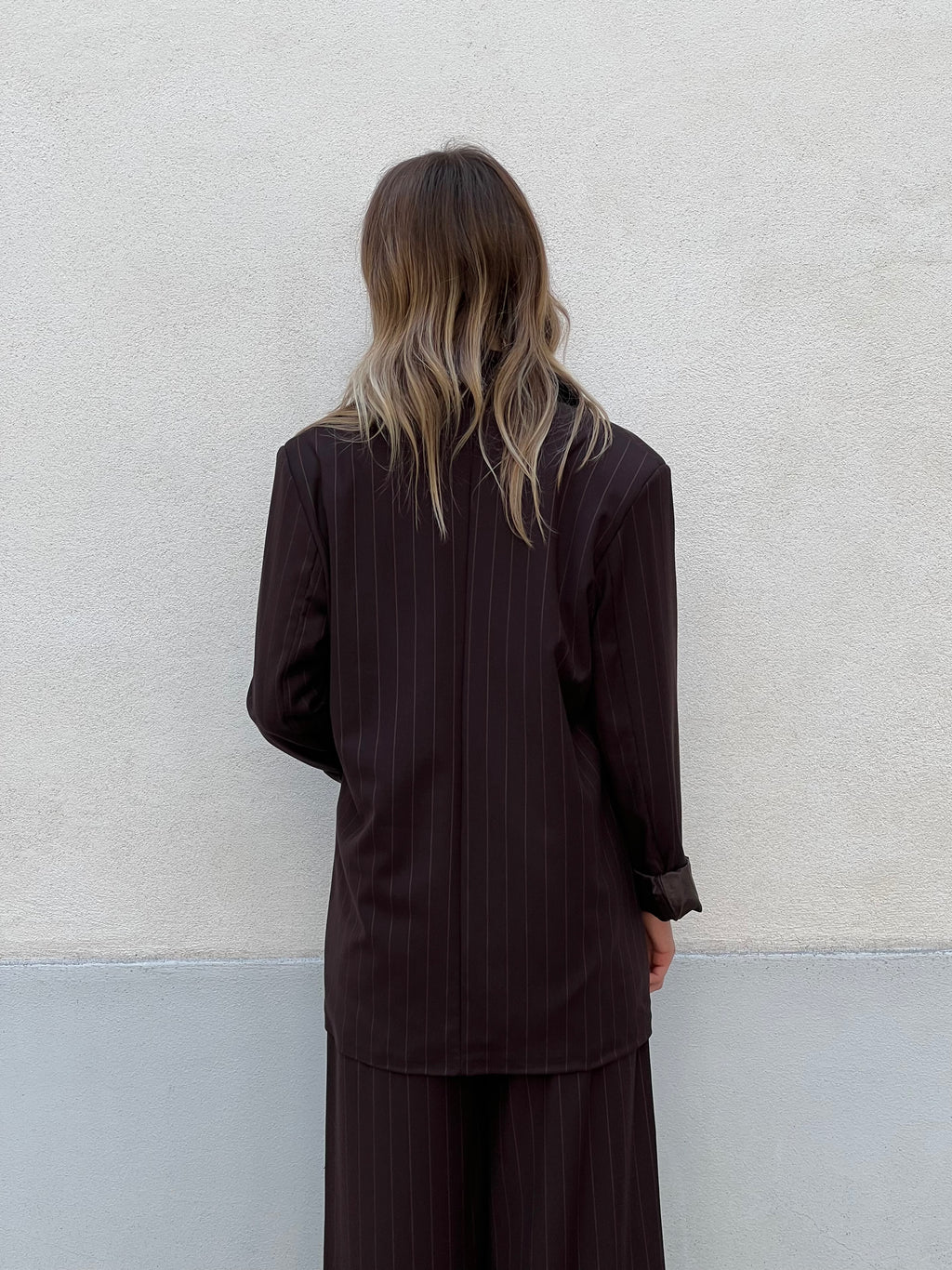 Blazer Over Gessato 5898 Marrone