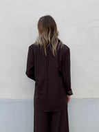 Blazer Over Gessato 5898 Marrone