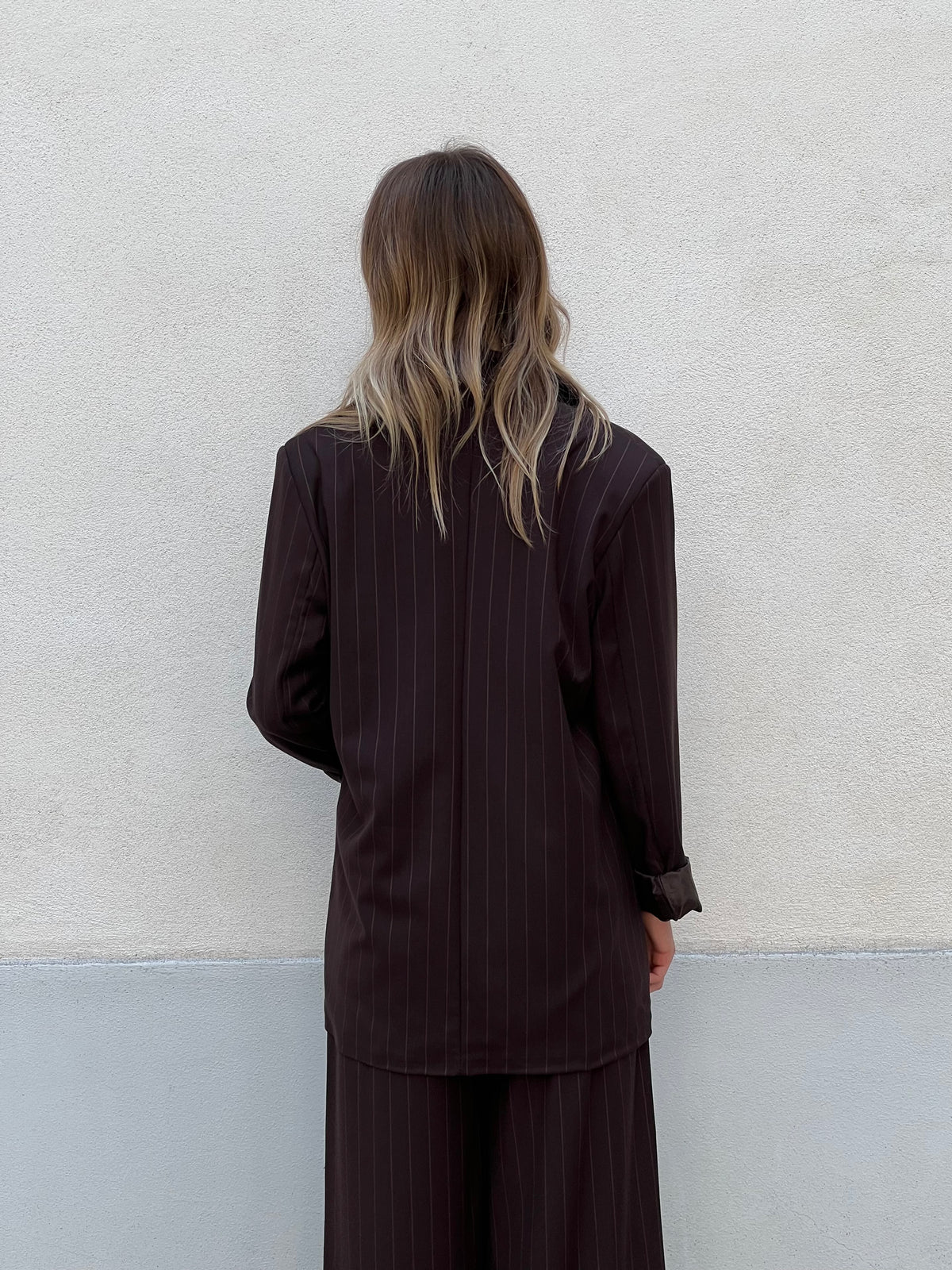 Blazer Over Gessato 5898 Marrone