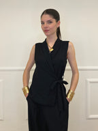 Completo Gilet Fiocco Crêpe 2852 Nero