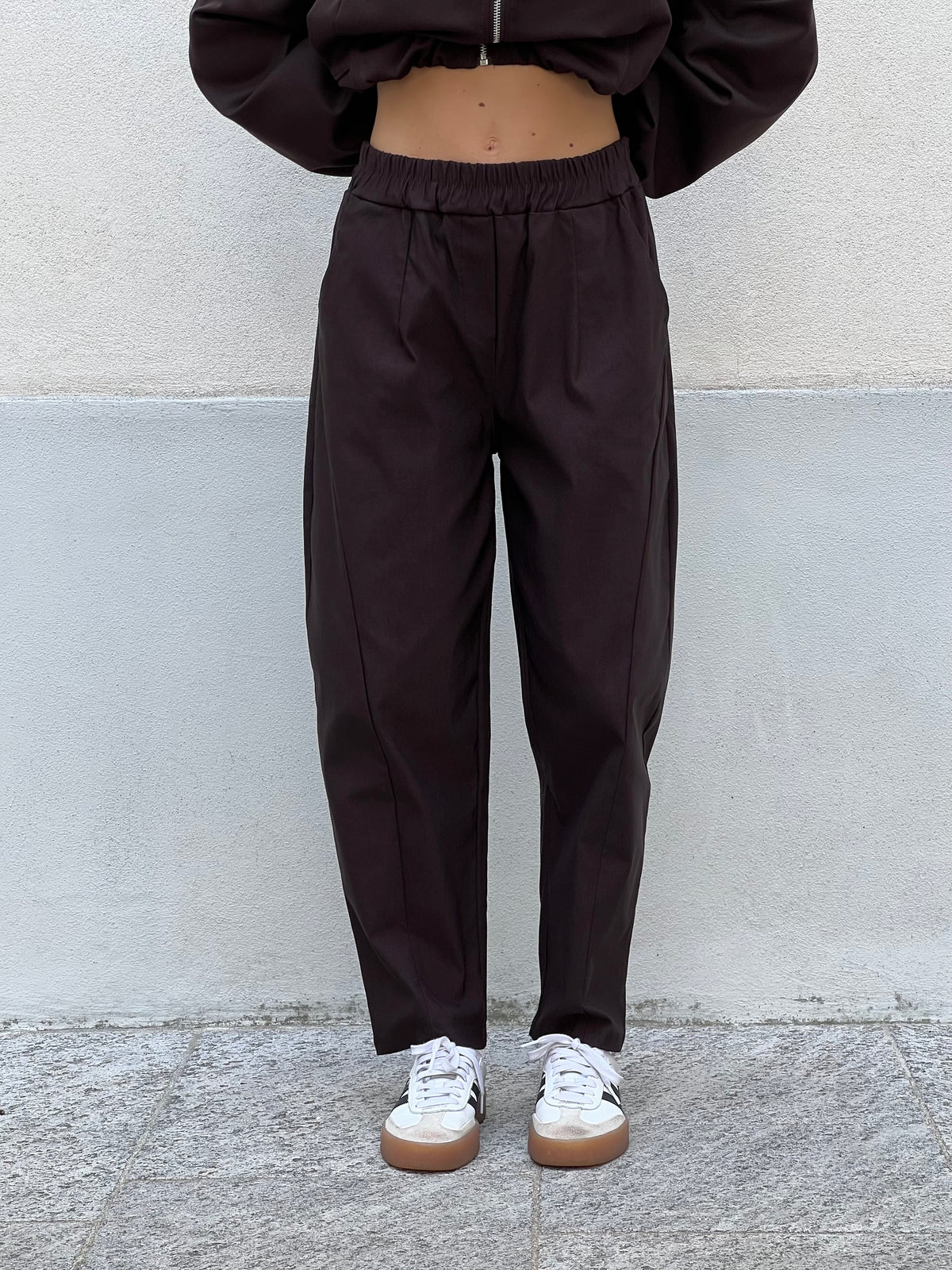 Pantalone Carrot Punto Milano 3006 Marrone